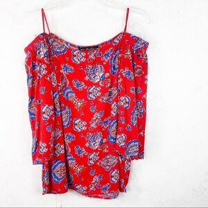[Ava Christine] Floral Off-The-Shoulder Lightweight Top